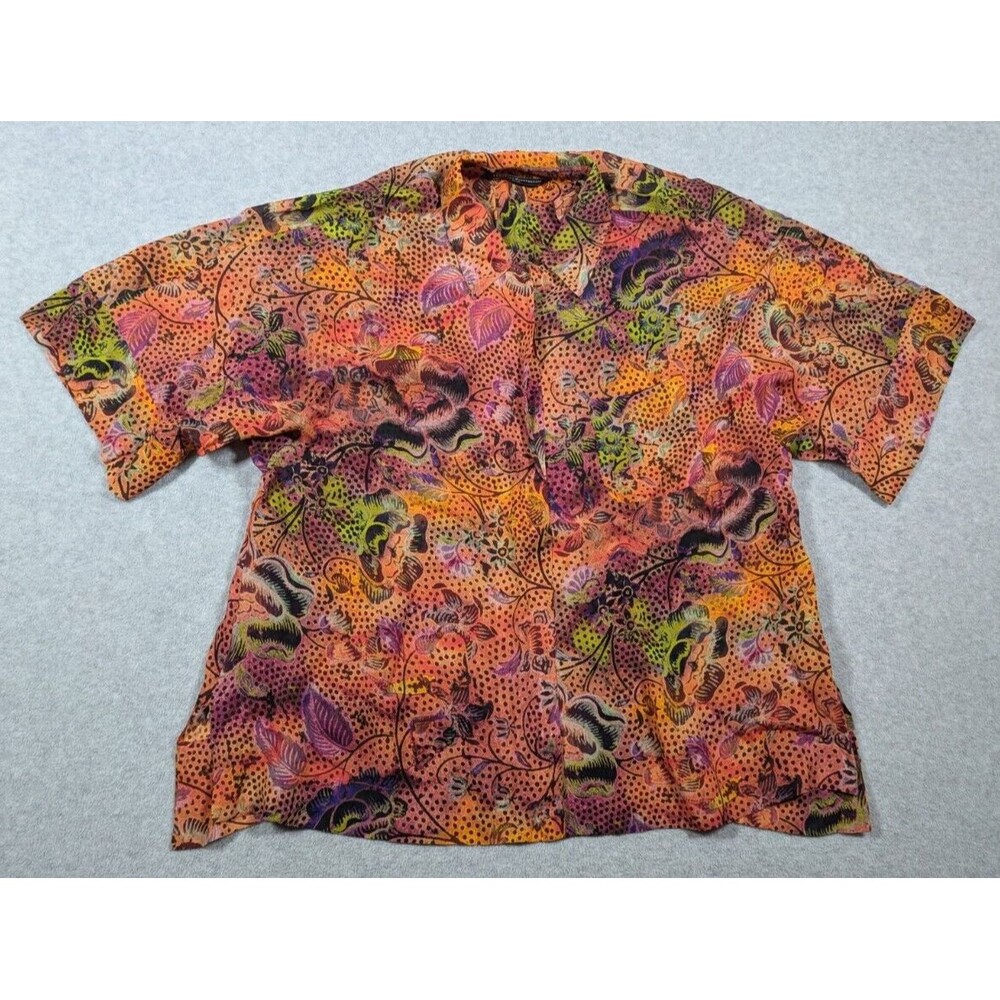 Peruvian Connection Multicolor Button Down Shirt … - image 1